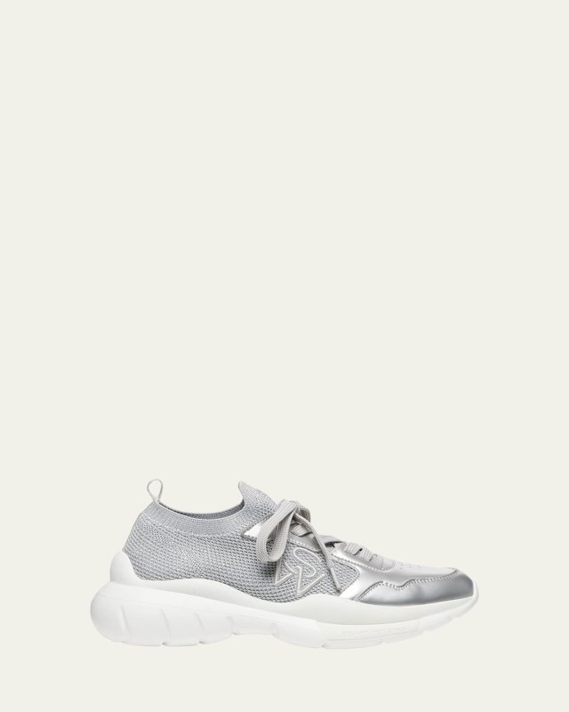 5050 Metallic Knit Low-Top Sneakers